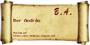 Bor András névjegykártya